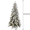 Albero di Natale Artificiale H200 cm Abete Dolomiti innevato 991 Tips 260 Led Verde