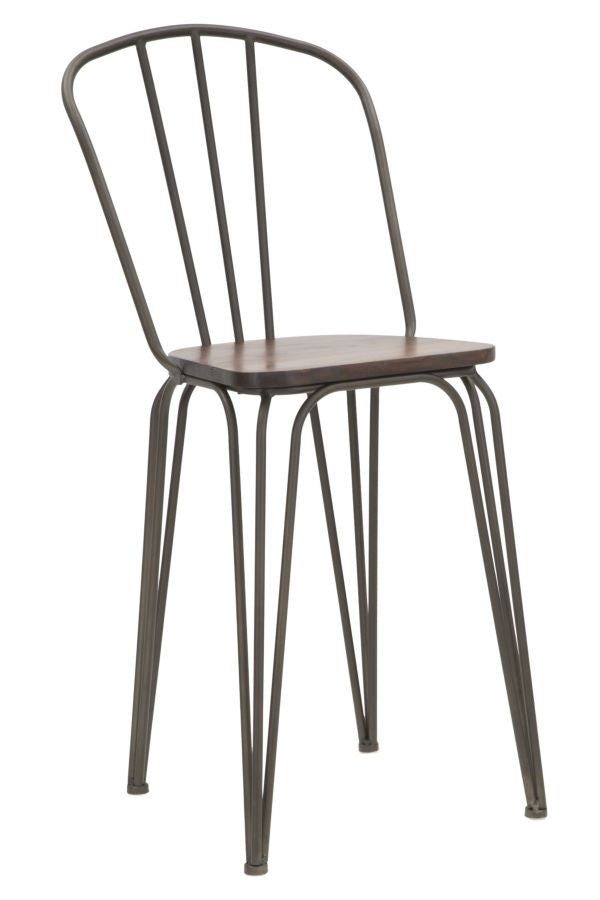 Set 2 Sedie 54x45x102 cm Bar Harlem in Ferro e Legno Grigio acquista