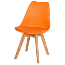 Set 2 Sedie in Similpelle Gambe in Legno  Arancioni