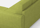 Divano 3 Posti con Pouf 212x155x85 cm Yasel in Tessuto Verde