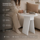 Tavolino Rotondo 42x23,5x50 cm Tavolo Design Minimal Bianco      