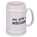 Boccale di Birra Ø8x13 cm in New Bone China VdE Tivoli 1996 Spqr bianco