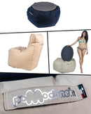 Poltrona Pouf e Tavolino in Acrilico Pomodone Grigio Chiaro