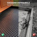 Conigliera da Esterno 90x45x 65 cm con Vassoio Estraibile Tetto Apribile e Porta con Serratura in Legno di Pino Arancione      