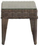 Tavolino da Giardino Quadrato in Polyrattan Baltimora Grigio