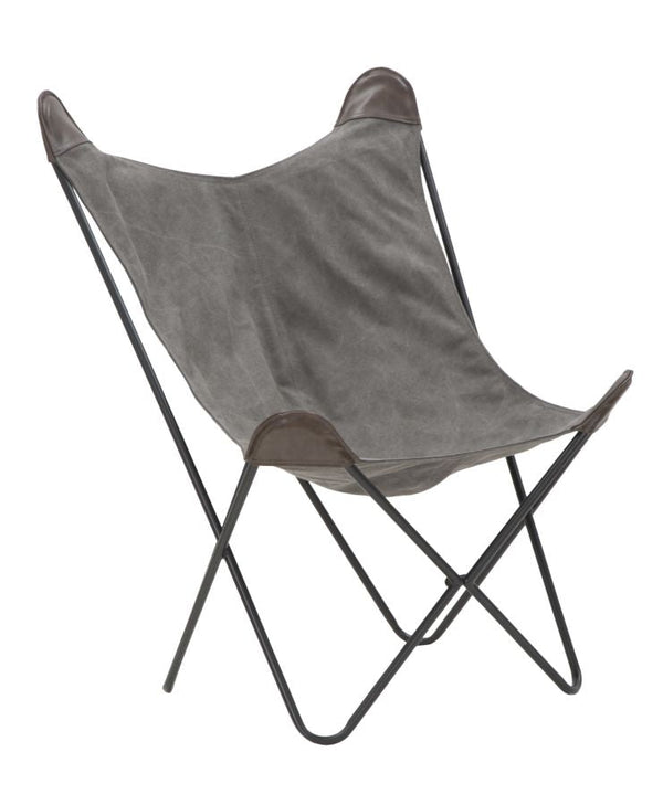 acquista Sedia Montana 74x71x103 cm in Ferro e Poliestere Grigio e Marrone