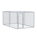 Recinto per Animali Domestici Cani Cuccioli 400x230x182 cm in Metallo Galvanizzato Argento