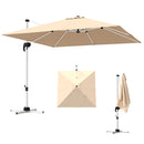 Ombrellone a Braccio Inclinabile 295x295x260 cm con Base a Croce Cachi   