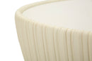 Tavolino da Caffè Elge Ø71x38 cm in Ferro e Ceramica e Poliestere Crema e Oro e Bianco      