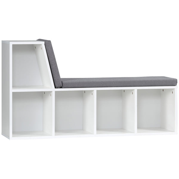 Libreria Moderna 108x30x60 cm a 5 Ripiani Aperti con 2 Cuscini in Legno Grigio sconto