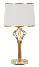 Lampada da Tavolo Slimmy Ø28x53 cm in Ferro e Plastica Bianco e Oro      