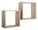 Set 2 Mensole Cubo da Parete Quadrato in Fibra di Legno Q-Bis Rovere Sagerau