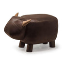 Sgabello Pouf Poggiapiedi per Bambini 50x23x27 cm Bisonte Marrone Divina Home