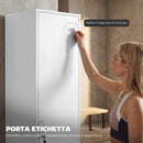 Armadio Spoiatoio 40x40x179 cm con Porta Chiudibile Portanome e Asta Appendiabiti in Metallo Bianco      