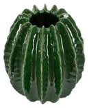 Vaso Cactus Ball Ø28x31 cm in Ceramica Verde      
