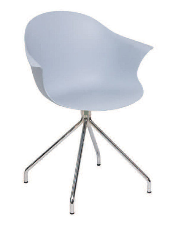 Sedia Moderna 53x61,5x80 cm in Metallo e Polipropilene Blu Avio acquista