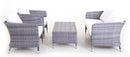 Set Salotto da Giardino in Polyrattan Divano 2 Poltrone e Tavolino Bauer Riviera