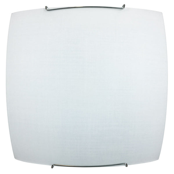 Plafoniera 2xE27 Ganci Cromo Vetro Lastra Serigrafato Tessuto Bianco E-Energy Rachele acquista