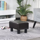 Pouf Poggiapiedi Imbottito 40x30x24 cm in Similpelle Marrone