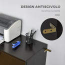 Cassettiera Portadocumenti 74x42x72 cm 2 Cassetti con Chiavi in Truciolare Noce