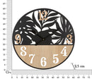Orologio da Muro Palm 60x2,5x60 cm in Ferro e MDF Nero e Marrone      