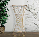 Tavolino Tower New 50x100x50 cm in Ferro e MDF Oro