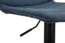 Sgabello Bar High Navy 43x49,5x85,5 cm in Ferro e Compensato e Spugna e Poliestere Nero e Blu      