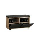 Scarpiera con pouff 80x35x42 cm Dragoshoe noce e nero