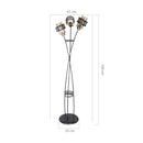 Lampada da terra Grande  in ferro intrecciato 3 luci in vetro