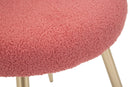 Sedia Mini Ilary Rosa Ø40x67 cm in MDF e Spugna e Ferro e Poliestere Rosa e Oro      