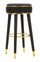 Sgabello Bar London Nero Ø38x74 cm in Pino e MDF e Spugna e Metallo e PU