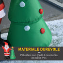 Babbo Natale Gonfiabile con Albero H150 cm Luminoso con LED Rosso