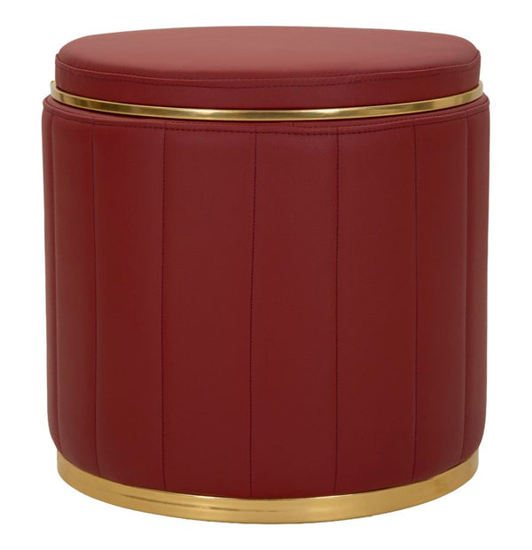 Puff con Contenitore London Rosso Ø46,5x44 cm in Pino e MDF e Spugna e Metallo e PU acquista