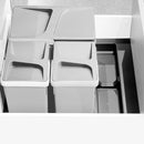 Base 3 Posti per Pattumiera Differenziata per Cassetti Cucina 80 cm in Plastica Emuca Grigio