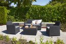 Set da Giardino Divano 2 Poltrone e Tavolino Keter Mia Lounge Grafite
