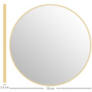 Specchio Rotondo Ø70x2.5 cm con Superficie Antiurto e Struttura in Acciaio Oro   