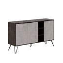 Madia 3 Ante 142x35,5x83 cm in MDF Clara Effetto Marmo Bianco