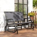 Panchina a Dondolo 2 Posti da Giardino 120x70x85 cm in Metallo e Tessuto a Rete Grigio      