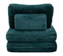 Poltrona Letto Faster Petrolio 80x100x80 cm in Spugna e Poliestere Verde acqua      