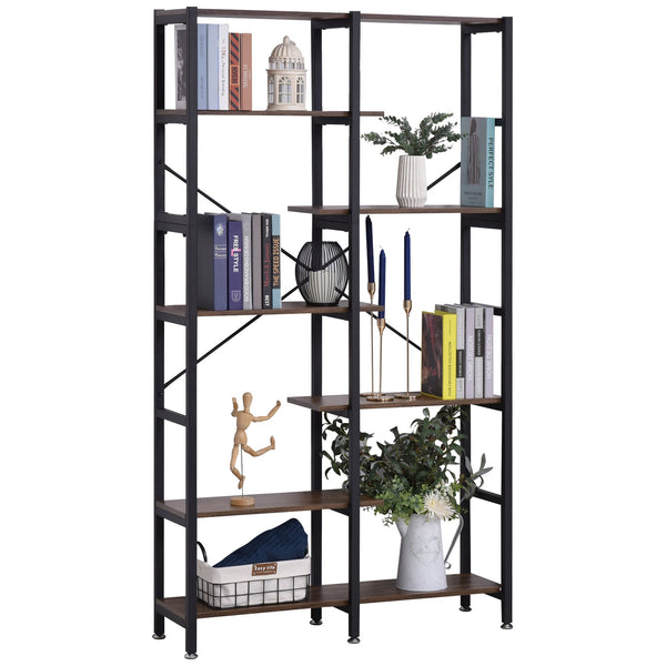 Libreria 6 Ripiani 100x30x182 cm in Legno e Metallo Nera prezzo
