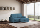 Divano 2 Posti con Pouf 168x145x85 cm Sakar in Tessuto Avio