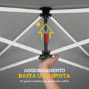 Gazebo Pieghevole Pop-Up 300x300 cm con Parete Laterale in Metallo e Tessuto Oxford Beige      