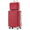 Set 4 Valigie Rigide Trolley Bagaglio con Beauty Case da Viaggio Easy Roll Bordeaux      