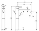 Rubinetto Miscelatore Monocomando Lavabo Alto in Acciaio Inox Maniglia Roccia