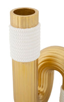 Vaso Bann 10,7x10,7x18,3 cm in Poliestere Oro e Bianco      