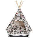 Tenda Cuccia per Animali Domestici con Cuscino Beige 67x65x78 cm 