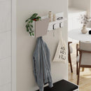 Mensola Appendiabiti da Parete 74x15,7x26 cm Attaccapanni Bianco e Beige Chiaro     