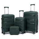 Set 3+1 Valigie Rigide Beauty Case da Viaggio e Maniglia con Ruote Multidirezionali e Telescopica Verde Oliva      