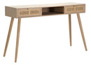 Console Paglia di Vienna 120x42x77 cm MDF e Impiallacciatura di frassino Marrone