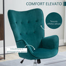 Poltrona Imbottita 66x73x111,5 cm in Tessuto Effetto Velluto Blu